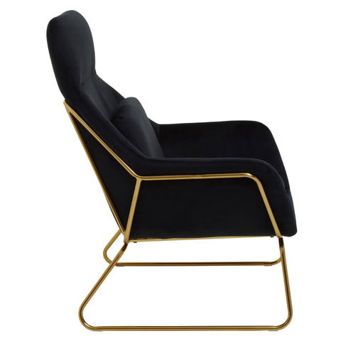 Luxe Black Velvet Lounge Chair