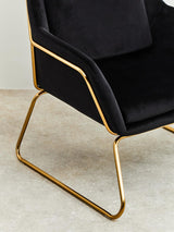 Luxe Black Velvet Lounge Chair