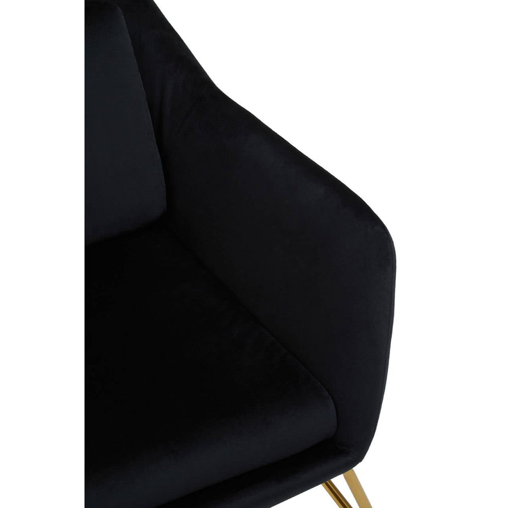 Luxe Black Velvet Lounge Chair