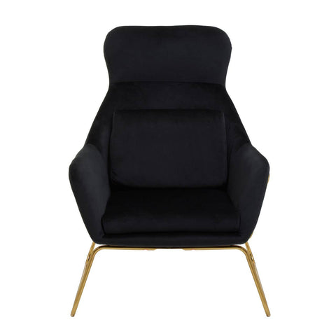 Luxe Black Velvet Lounge Chair