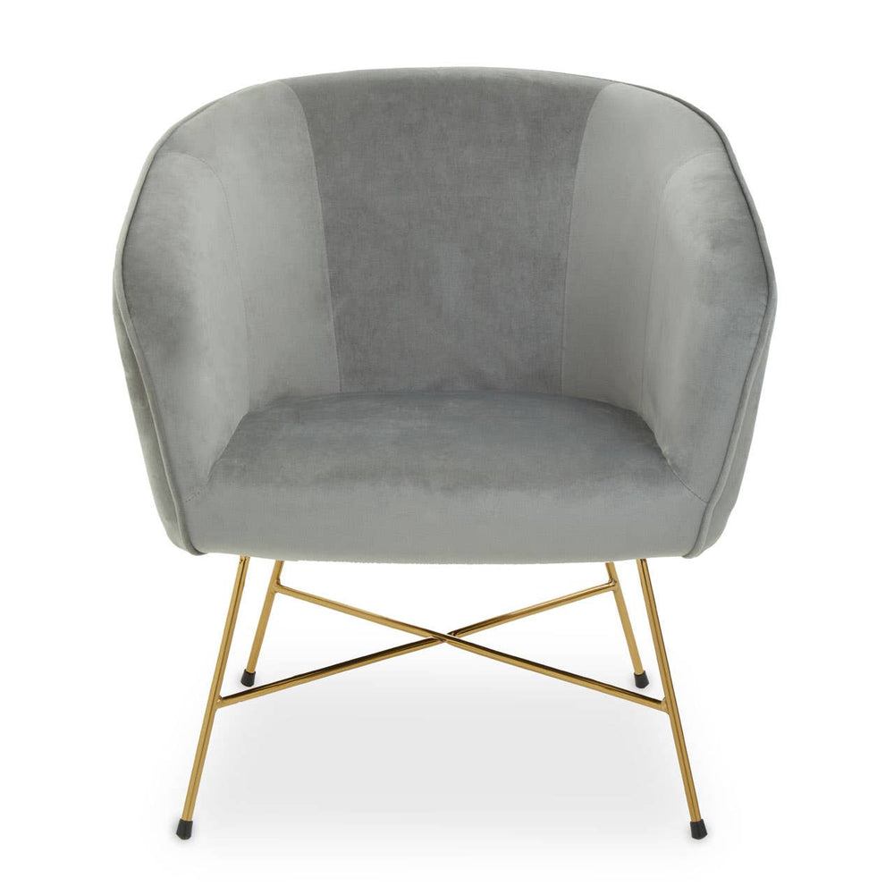 Luxe Grey Velvet Accent Chair