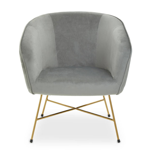 Luxe Grey Velvet Accent Chair