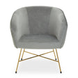 Luxe Grey Velvet Accent Chair