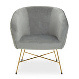 Luxe Grey Velvet Accent Chair