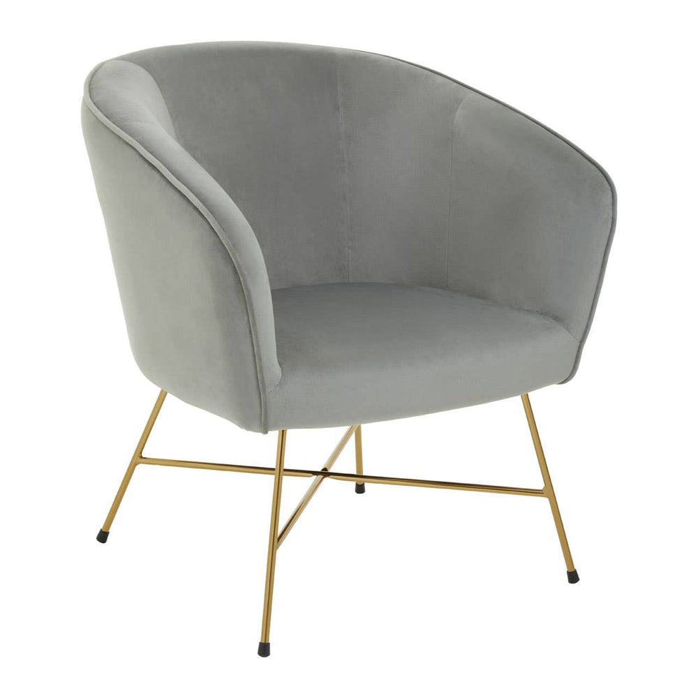 Luxe Grey Velvet Accent Chair