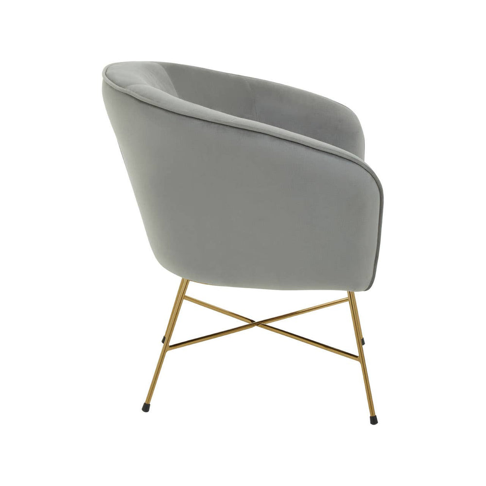 Luxe Grey Velvet Accent Chair