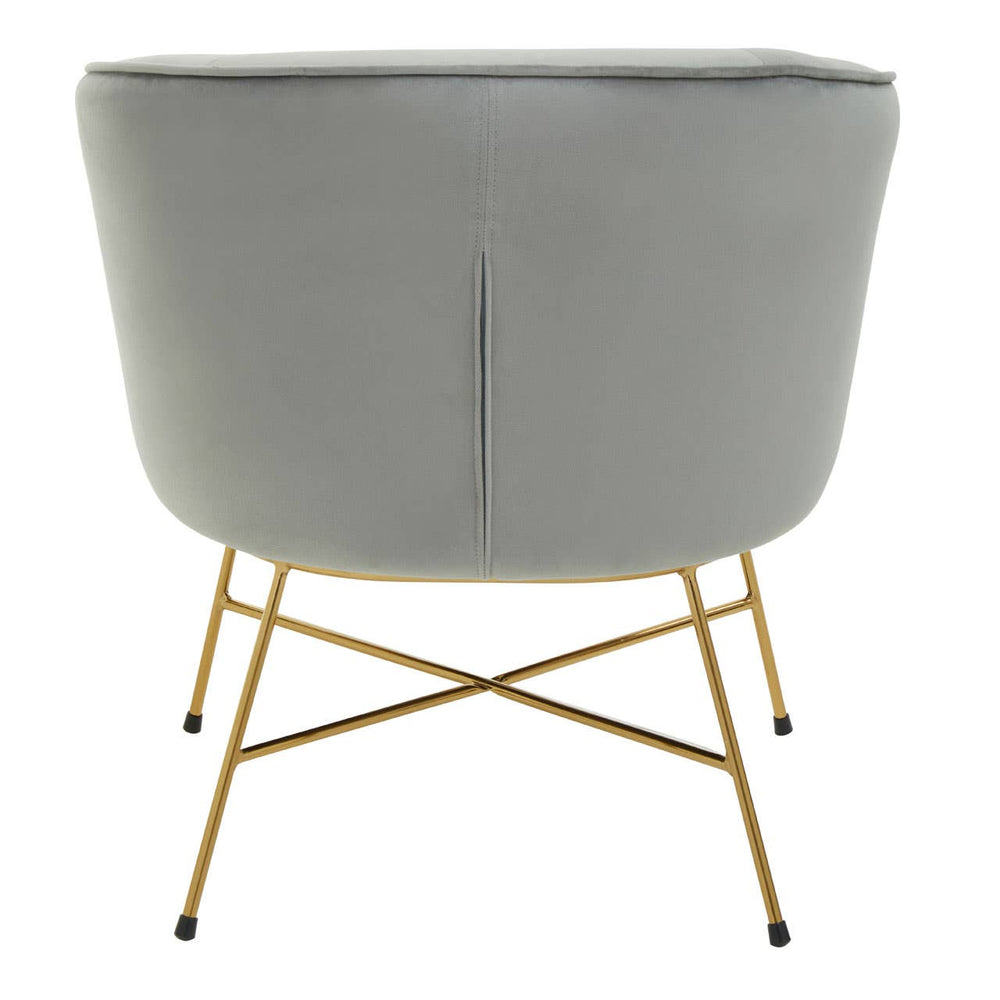 Luxe Grey Velvet Accent Chair