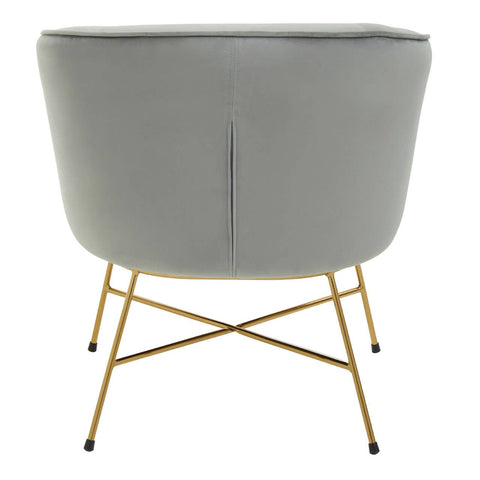 Luxe Grey Velvet Accent Chair