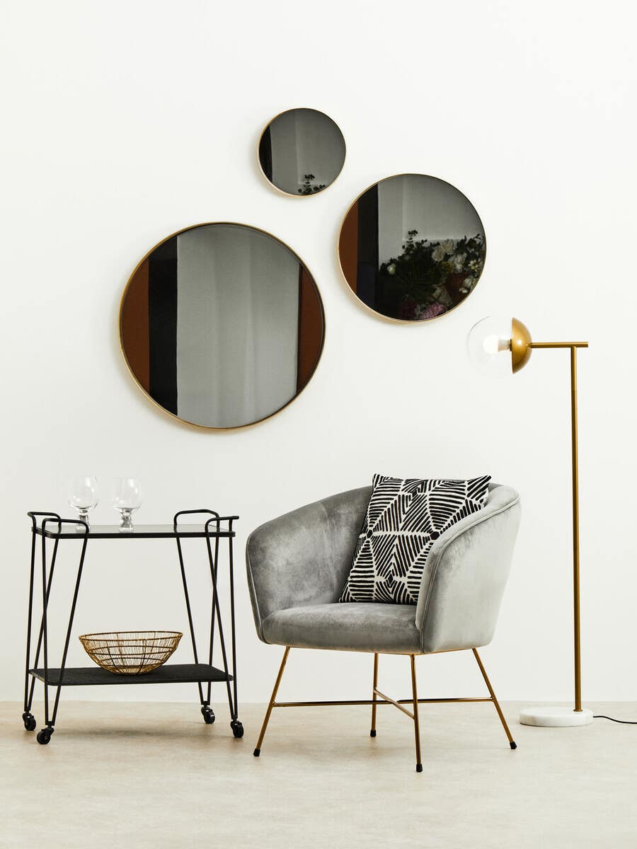 Luxe Grey Velvet Accent Chair