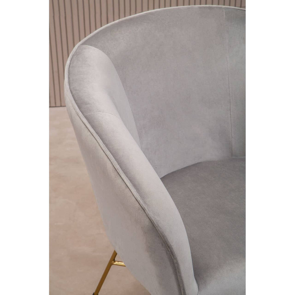 Luxe Grey Velvet Accent Chair