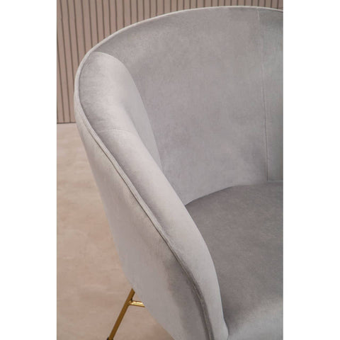 Luxe Grey Velvet Accent Chair