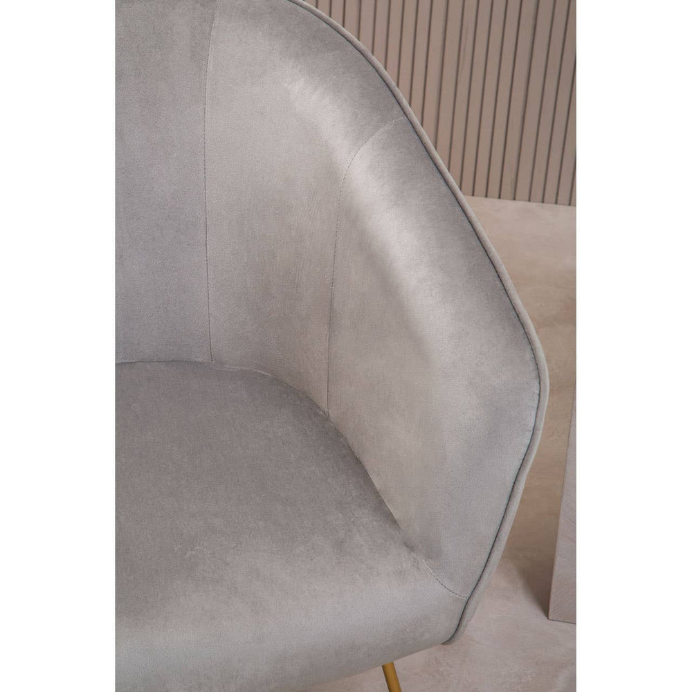 Luxe Grey Velvet Accent Chair