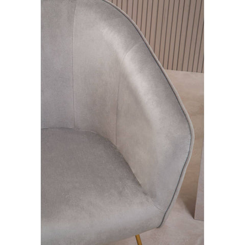 Luxe Grey Velvet Accent Chair