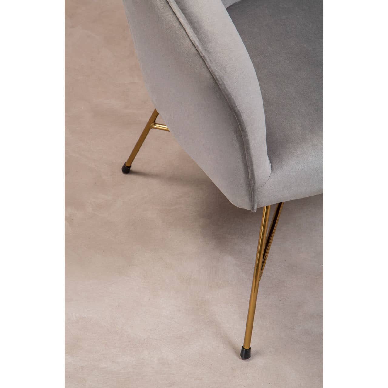 Luxe Grey Velvet Accent Chair