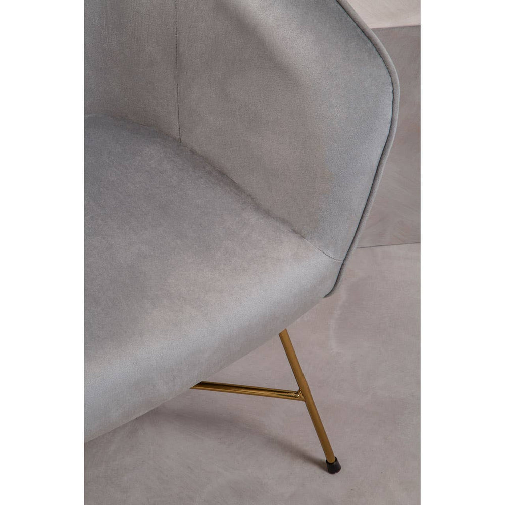 Luxe Grey Velvet Accent Chair