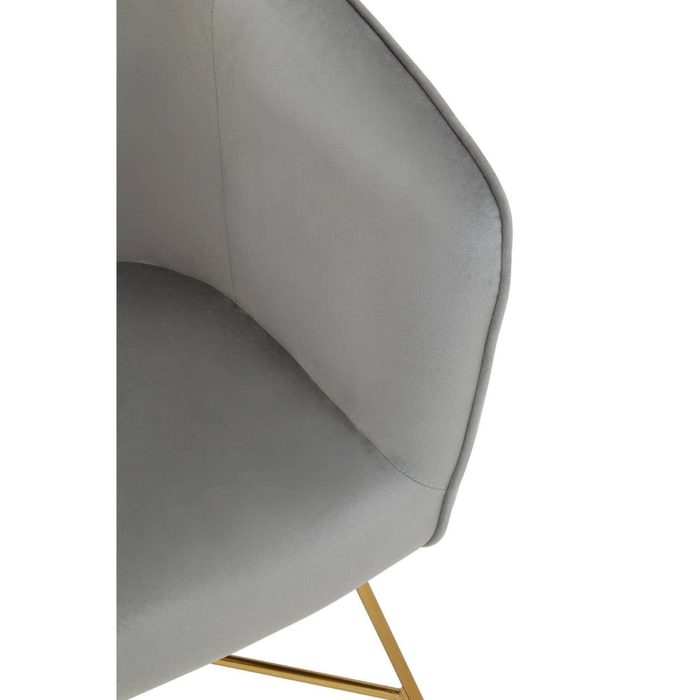Luxe Grey Velvet Accent Chair