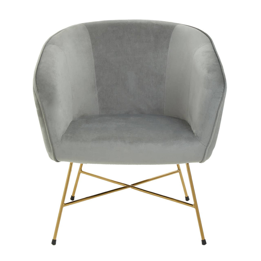 Luxe Grey Velvet Accent Chair