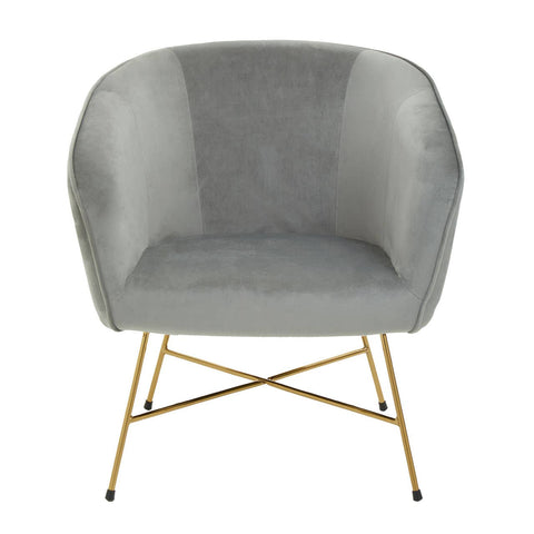 Luxe Grey Velvet Accent Chair