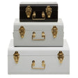 Parley Set of Three White Grey and Black Storage Trunks