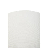 A white cotton rope stool featuring a rounded top and textured surface, designed for home furniture use