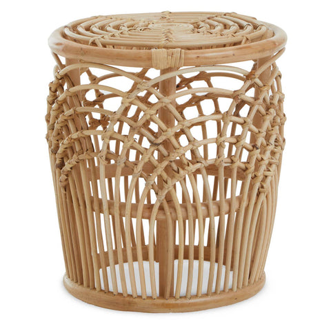 Rattan Round Side Accent Table
