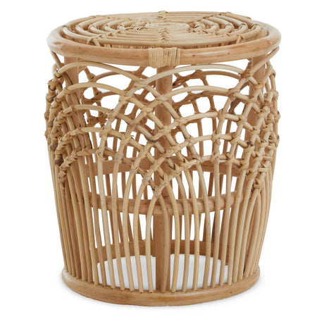 Rattan Round Side Accent Table