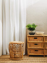 Rattan Round Side Accent Table