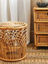 Rattan Round Side Accent Table