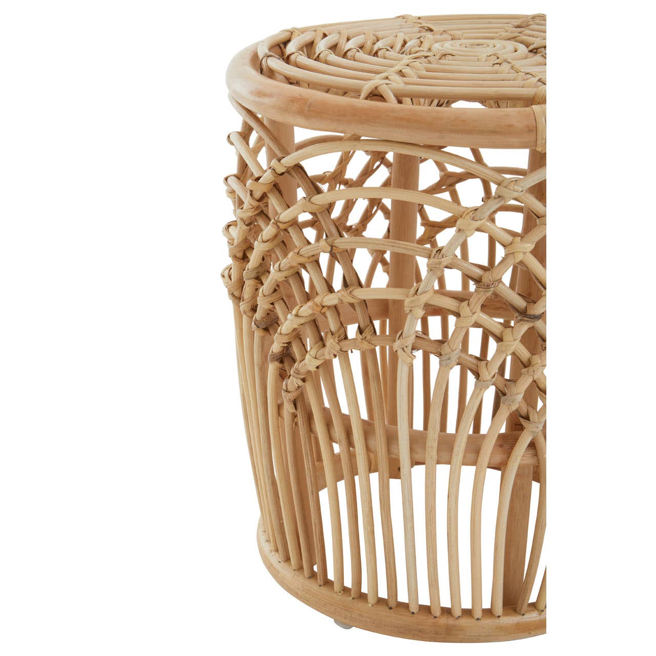 Rattan Round Side Accent Table