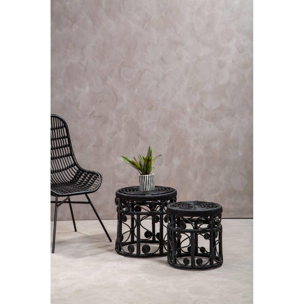 Rattan Black Tables Set