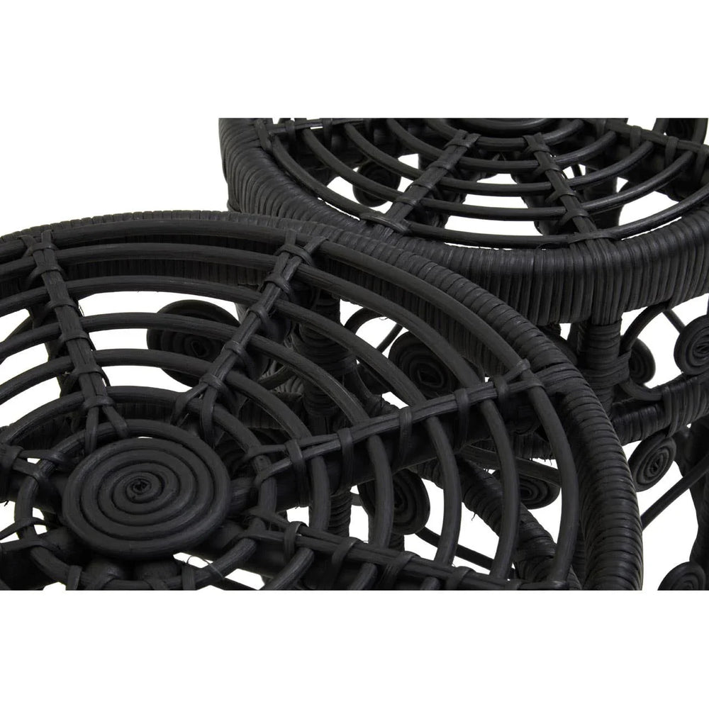 Rattan Black Tables Set