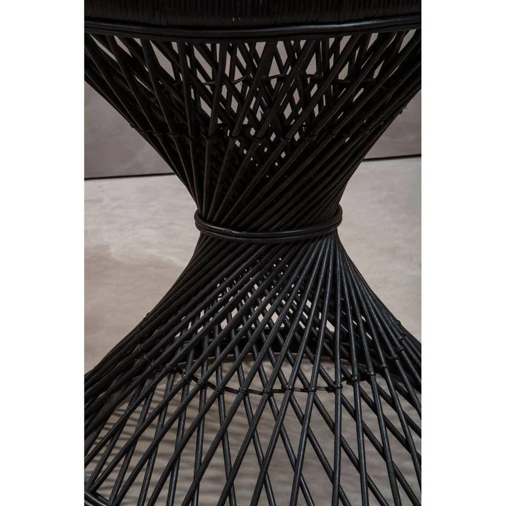 Twisted Rattan Black Table
