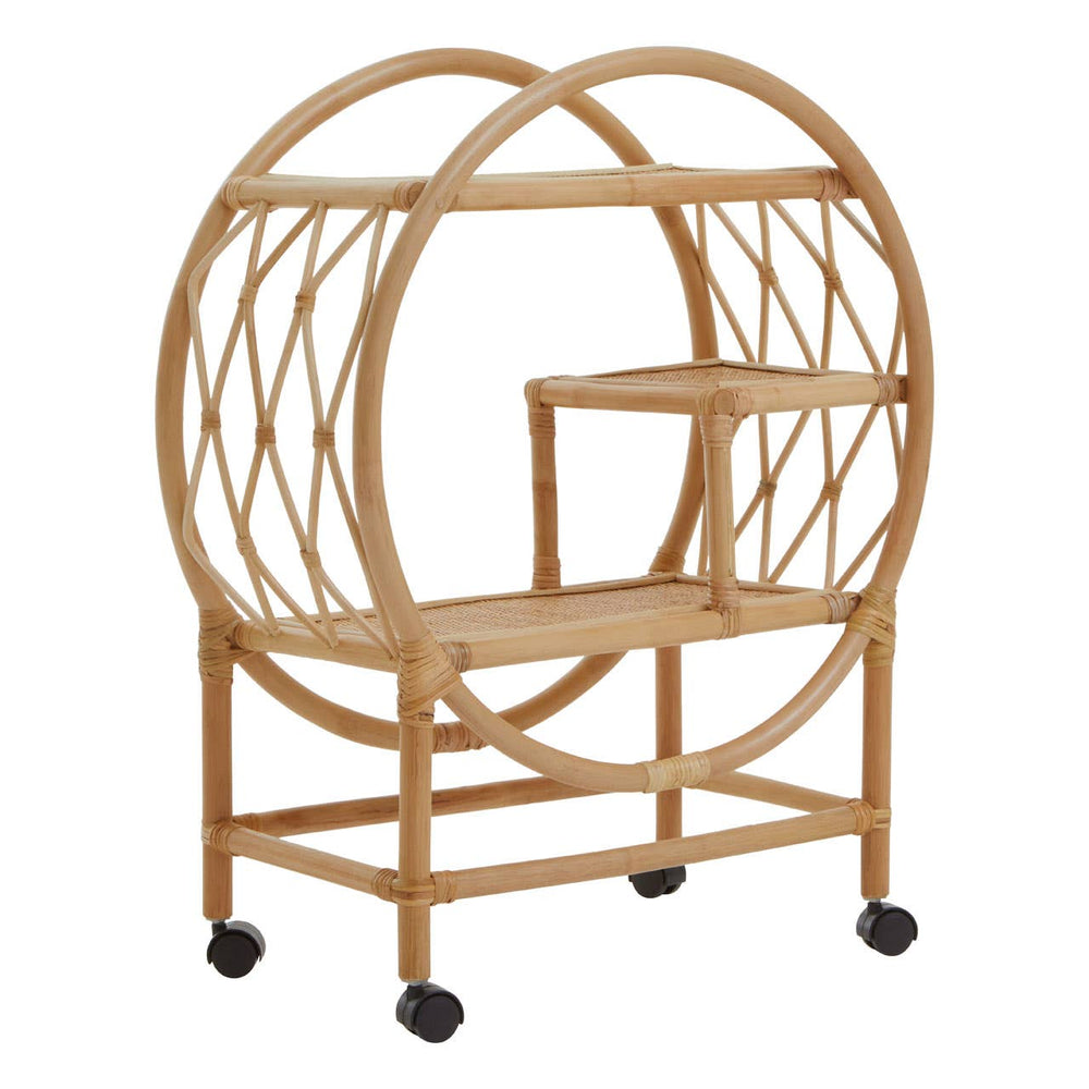 Rattan Circular Bar Trolley