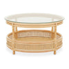 Rattan Glass Top Coffee Table