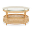 Rattan Glass Top Coffee Table