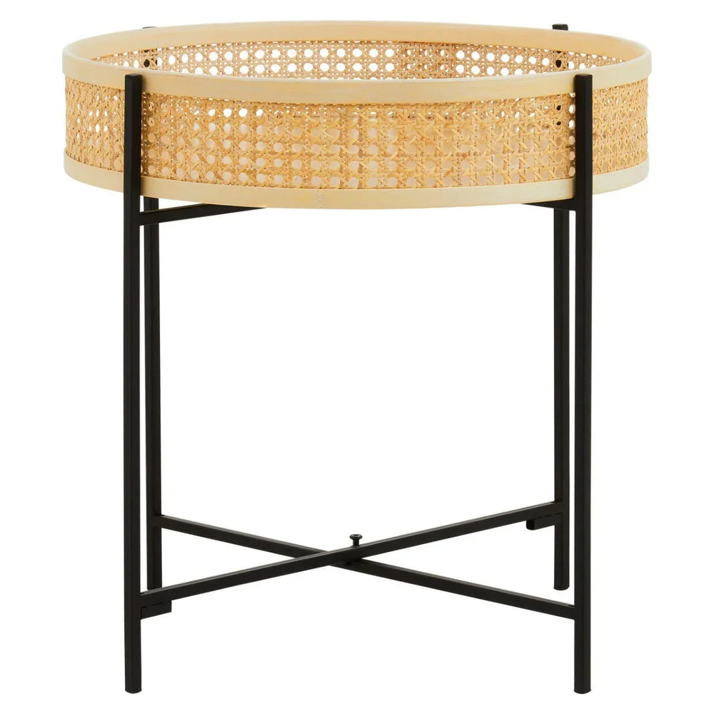 Rattan Cross Base Side Table