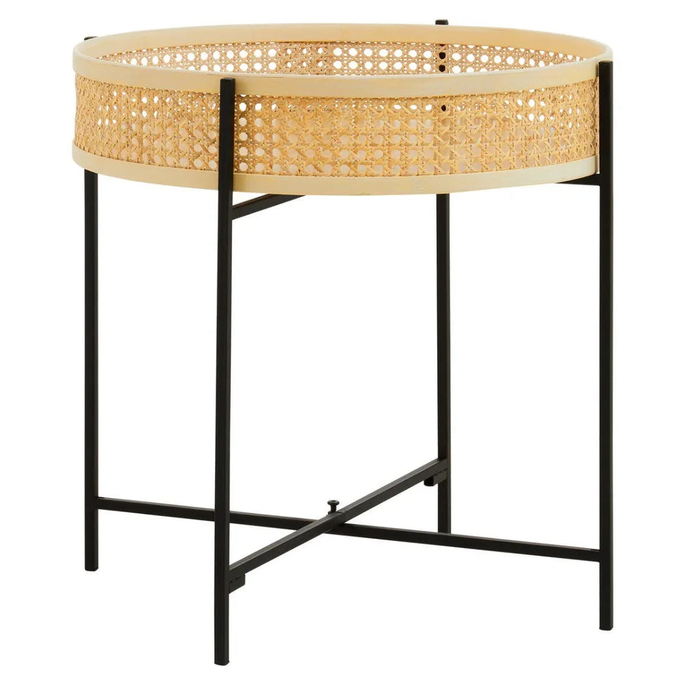 Rattan Cross Base Side Table