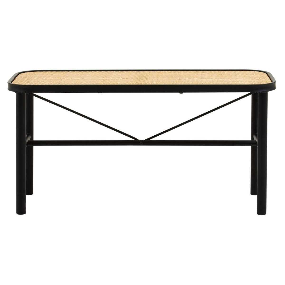 Modern Rattan Metal Bench