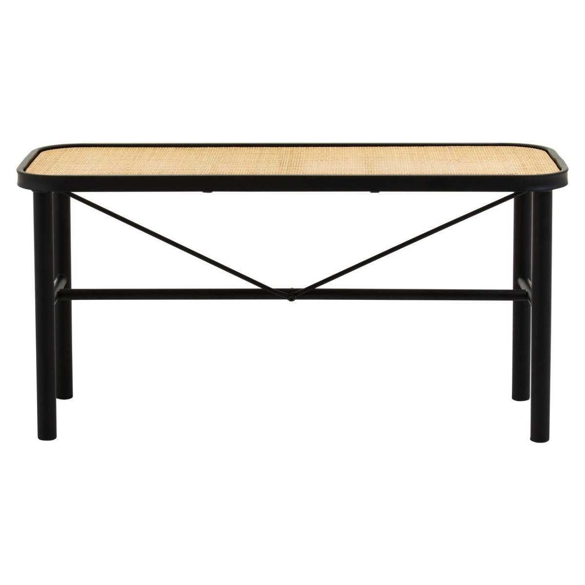 Modern Rattan Metal Bench