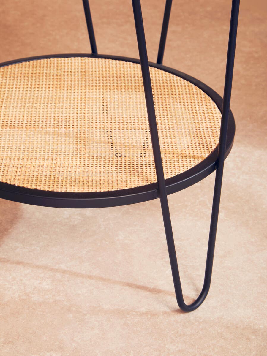 Boho Chic Rattan Side Table