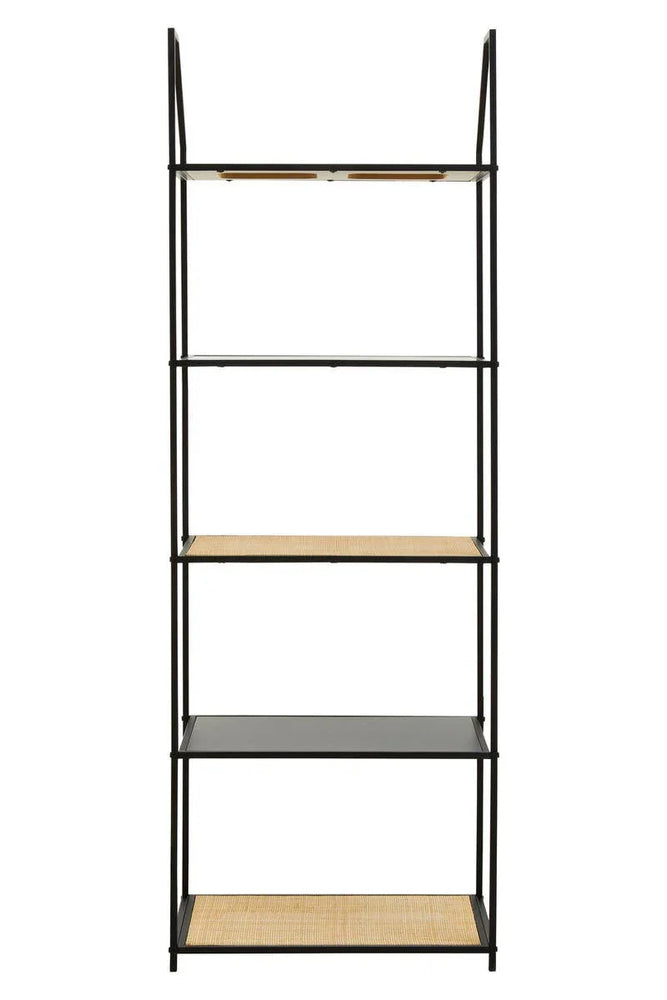 Rattan Tiered Metal Shelf
