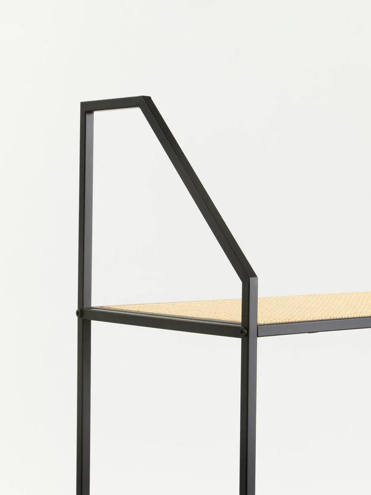 Rattan Tiered Metal Shelf