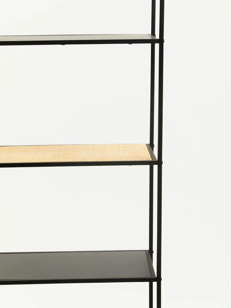 Rattan Tiered Metal Shelf