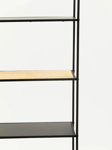 Rattan Tiered Metal Shelf