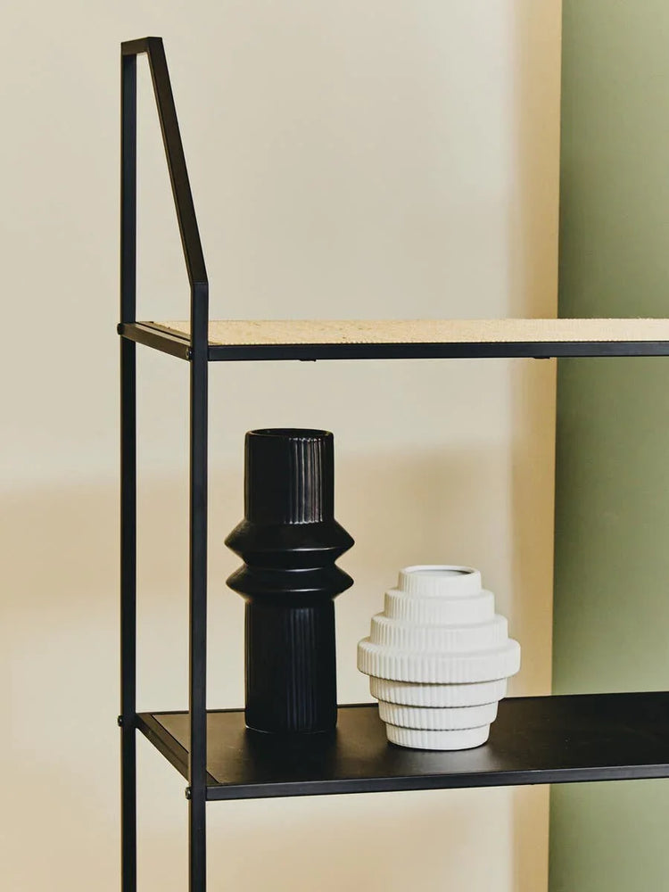 Rattan Tiered Metal Shelf