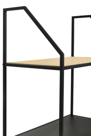 Rattan Tiered Metal Shelf