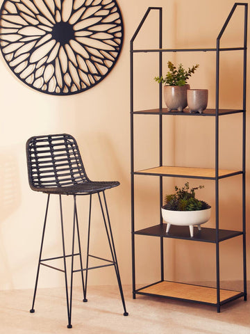 Sleek Rattan Bar Chair