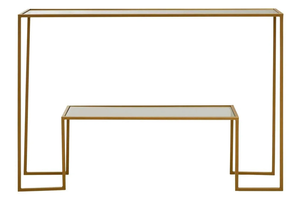 Golden Console Table Duo