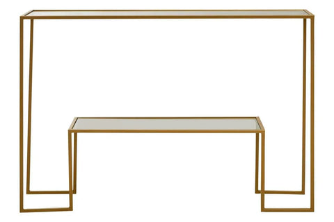Golden Console Table Duo