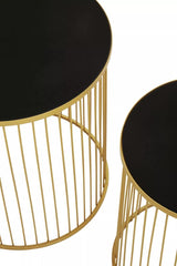 Gold Mirror Side Tables Set